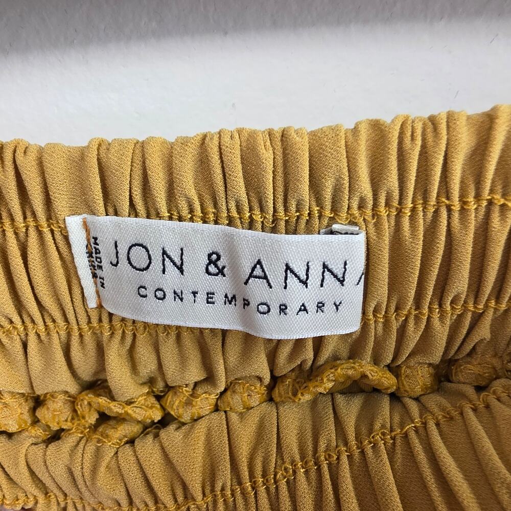 Chiffon Mustard Pleated Angled Midi Skirt SZ M NWT | Chic Boho Indie| Jon & Anna - Picture 4 of 4